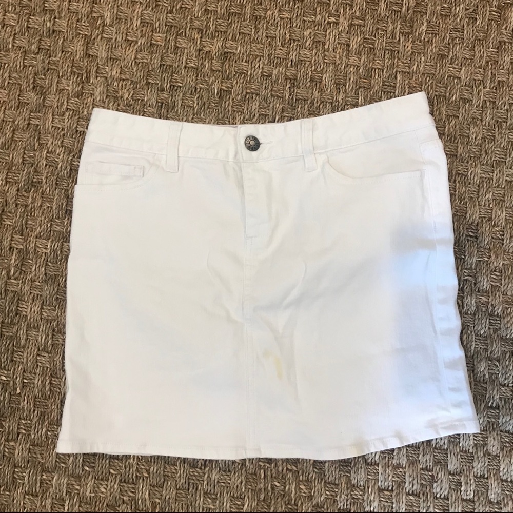J. Crew F// Stretch denim skirt, white